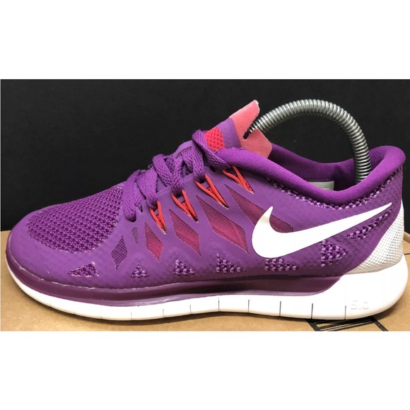 Nike Free 5.0 Women's Sz 7.5M Purp/Hyper Pink/White 642199-501 Great clean Cond. - Picture 4 of 12